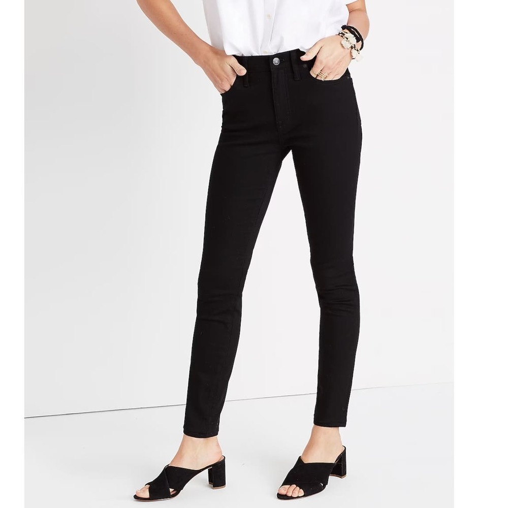 3/$20 Madewell Black Cotton Blend Mid Rise Skinny Jeans 27